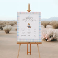 Load image into Gallery viewer, Bearly 1st twin sibling birthday milestone board template, digital download 0327
