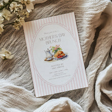 Load image into Gallery viewer, Mother’s Day Brunch Invitation Pink Floral Tea Party Editable Template 0806
