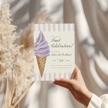 Load image into Gallery viewer, 0309 ice cream birthday invitation
