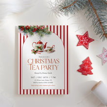 Load image into Gallery viewer, 2033 Winter Christmas Tea Party Holiday Brunch Gathering Invite, Editable Template, Digital Download
