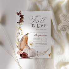 Load image into Gallery viewer, 2019 fall in love baby shower invitation template
