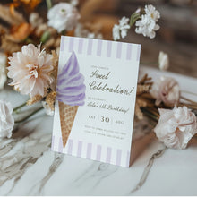 Load image into Gallery viewer, 0309 ice cream birthday invitation
