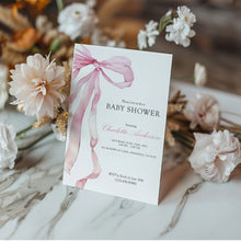 Load image into Gallery viewer, Corjl editable pink bow invitation 2014
