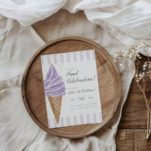 Load image into Gallery viewer, 0309 ice cream birthday invitation
