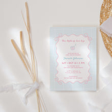 Load image into Gallery viewer, 2020 pink blue apple baby shower invitation
