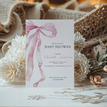Load image into Gallery viewer, Corjl editable pink bow invitation 2014
