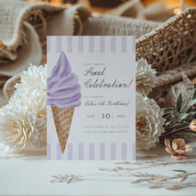 Load image into Gallery viewer, 0309 ice cream birthday invitation
