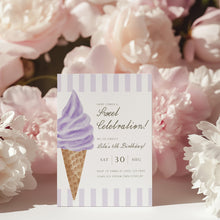 Load image into Gallery viewer, 0309 ice cream birthday invitation
