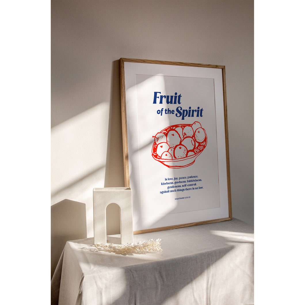 Blue red the fruit of the spirit art print