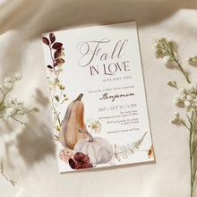 Load image into Gallery viewer, 2019 fall in love baby shower invitation template
