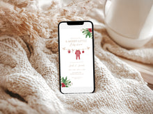 Load image into Gallery viewer, 2029 Winter Christmas Baby Shower Invitation: Editable Holiday Invite (Digital Download)
