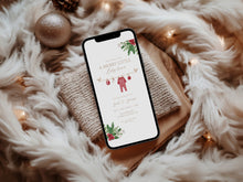 Load image into Gallery viewer, 2029 Winter Christmas Baby Shower Invitation: Editable Holiday Invite (Digital Download)
