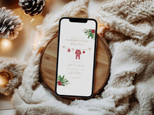 Load image into Gallery viewer, 2029 Winter Christmas Baby Shower Invitation: Editable Holiday Invite (Digital Download)
