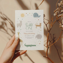Load image into Gallery viewer, Boho Wild One First Birthday Invitation 0306
