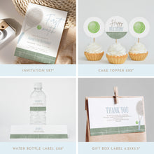 Load image into Gallery viewer, Blue First Match Tennis 1st Birthday Invitation Bundle Boy Party Template 0312
