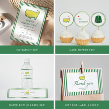 Load image into Gallery viewer, Green Golf 1st Year Birthday Invitation Bundle For Boys 0313
