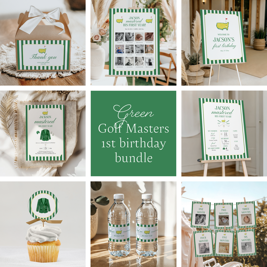 0313 Green Masters Golf Birthday Party Bundle