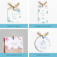 Load image into Gallery viewer, 0319 Blue Snowflake Winter Wonderland 1st Birthday Template Bundle (Digital Download)
