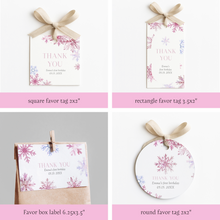 Load image into Gallery viewer, 0319 Pink Snowflake Winter Wonderland 1st Birthday Template Bundle (Digital Download)
