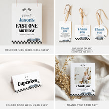 Load image into Gallery viewer, Fast One Race Car 1st Birthday Party Template Bundle for Boys 0330
