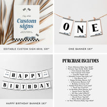 Load image into Gallery viewer, Fast One Race Car 1st Birthday Party Template Bundle for Boys 0330
