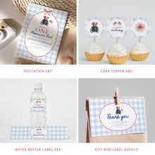 Load image into Gallery viewer, All American Girl 1st Birthday Party Template Bundle, 4th of July Patriotic Summer Decor 0341
