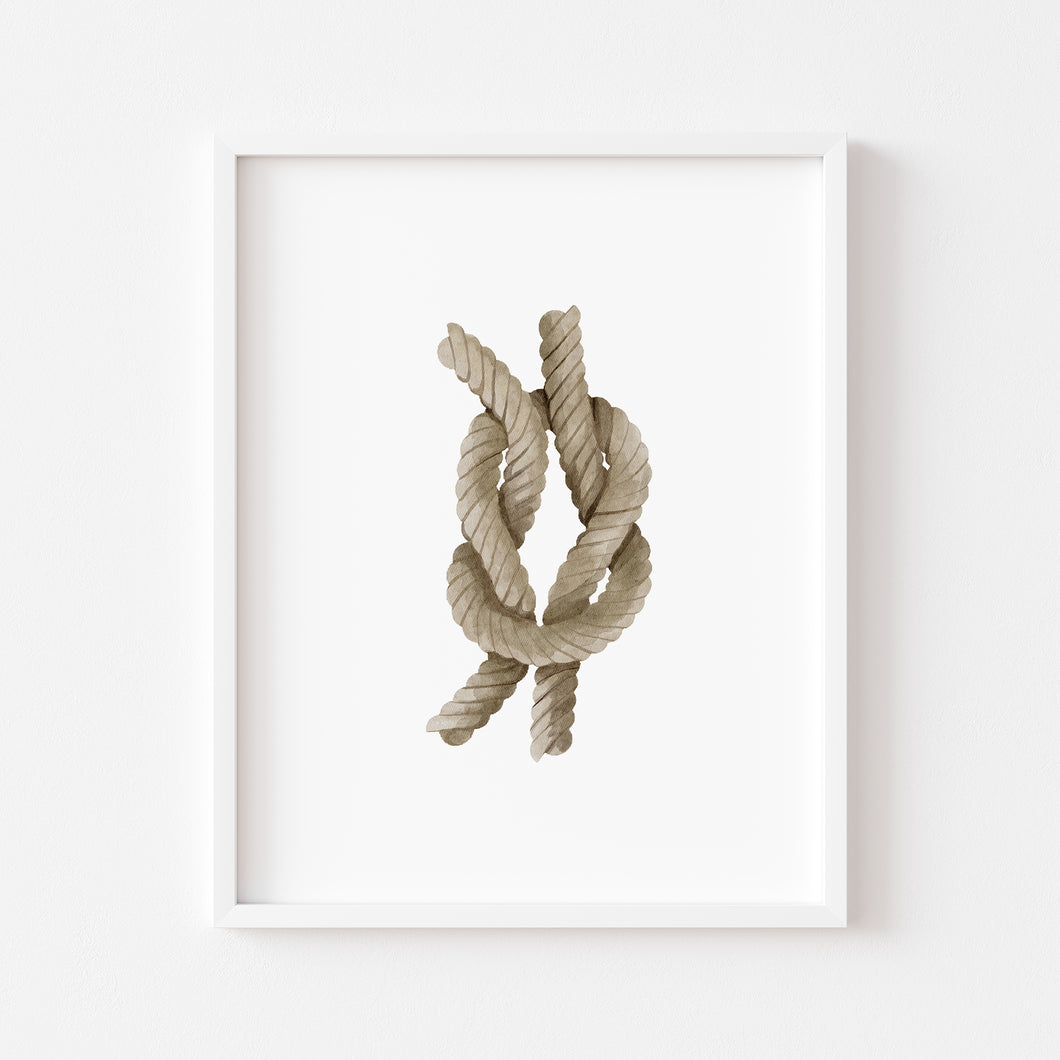 Watercolor Twisted Rope Illustration Art Print 07-256
