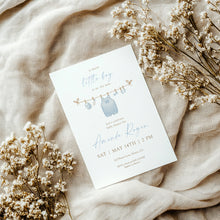 Load image into Gallery viewer, Editable Blue Overall Baby Shower Invitation, Watercolor (Digital Download) 2031
