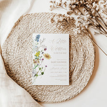 Load image into Gallery viewer, 2025 little wild flower baby shower invitation template
