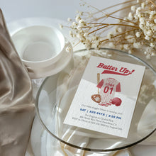 Load image into Gallery viewer, 0314 red batter up birthday invitation template
