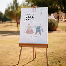 Load image into Gallery viewer, 0304 Korean Twin Siblings Hanbok 100 day Bae-Il welcome sign template
