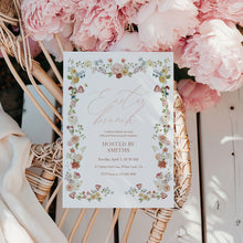 Load image into Gallery viewer, Floral Easter Brunch Invitation, Spring Church Gathering, Family Lunch Party Invite 0805
