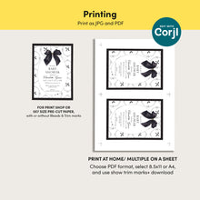 Load image into Gallery viewer, 2021 black bow baby shower invitation
