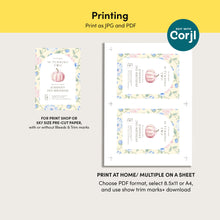 Load image into Gallery viewer, 0316 pink pumpkin birthday invitation template
