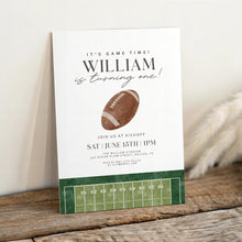 Load image into Gallery viewer, 0325 American Football It&#39;s a game time 1st Birthday Invitation Template, Editable Digital Download
