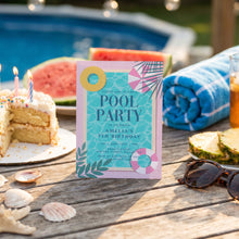 Load image into Gallery viewer, Summer Pool Party Invitation Editable Kids Watercolor Splash Backyard Birthday Invite Template 0339
