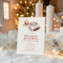 Load image into Gallery viewer, 2033 Hot Cocoa &amp; Cookie Kids Christmas Party Invitation , Editable Digital Download for Holiday Fun
