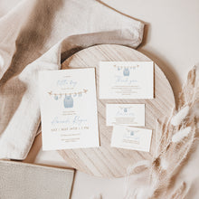 Load image into Gallery viewer, Blue baby elephant Baby Shower Invitation Bundle (Digital Download) 2031
