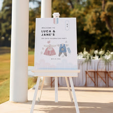 Load image into Gallery viewer, 0304 Korean Twin Siblings Hanbok 100 day Bae-Il welcome sign template
