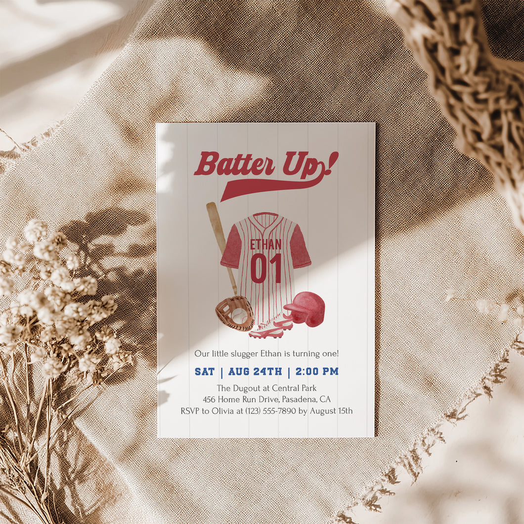 0314 red batter up birthday invitation template