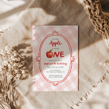 Load image into Gallery viewer, 0317 pink little apple ONE birthday invitation
