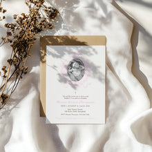 Load image into Gallery viewer, 0501 pink photo baptism invitation template
