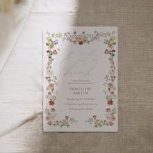 Load image into Gallery viewer, Floral Easter Brunch Invitation, Spring Church Gathering, Family Lunch Party Invite 0805
