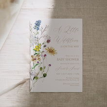 Load image into Gallery viewer, 2025 little wild flower baby shower invitation template
