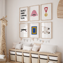 Load image into Gallery viewer, Pink Jujitsu Wall Art Set of 6 Prints 07-361

