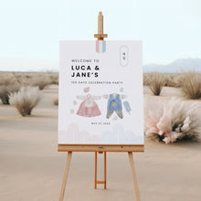 Load image into Gallery viewer, 0304 Korean Twin Siblings Hanbok 100 day Bae-Il welcome sign template
