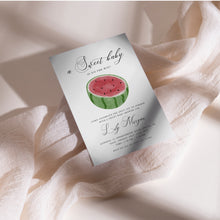 Load image into Gallery viewer, Corjl editable watermelon baby shower invitation template 2013
