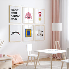 Load image into Gallery viewer, Pink Jujitsu Wall Art Set of 6 Prints 07-361
