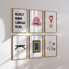 Load image into Gallery viewer, Pink Jujitsu Wall Art Set of 6 Prints 07-361
