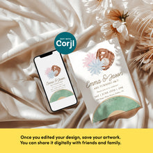 Load image into Gallery viewer, Cheer and Baseball Siblings Birthday Invitation, Twins Joint Sports Party Invite Template 0334
